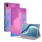 For Huawei MatePad Pro 12.6 (2021) Voltage Watercolor Pattern Skin Feel Magnetic Horizontal Flip PU Leather Case with Holder(Purple)