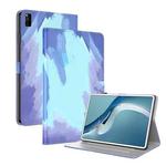 For Huawei MatePad Pro 12.6 (2021) Voltage Watercolor Pattern Skin Feel Magnetic Horizontal Flip PU Leather Case with Holder(Blue)