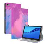 For Huawei MediaPad C5 10.1 Voltage Watercolor Pattern Skin Feel Magnetic Horizontal Flip PU Leather Case with Holder(Purple)