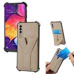 For Samsung Galaxy A50 / A30s Y Style Multifunction Card Stand Back Cover PU + TPU + PC Magnetic Shockproof Case(Khaki)