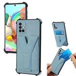 For Samsung Galaxy A51 Y Style Multifunction Card Stand Back Cover PU + TPU + PC Magnetic Shockproof Case(Light Blue)