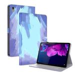 For Lenovo Tab P11 TB-J606F 11inch Voltage Watercolor Pattern Skin Feel Magnetic Horizontal Flip PU Leather Case with Holder(Blue)