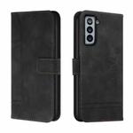 For Samsung Galaxy S21 FE Retro Skin Feel Horizontal Flip Soft TPU + PU Leather Case with Holder & Card Slots & Photo Frame(Black)