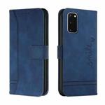 For Samsung Galaxy S20 Retro Skin Feel Horizontal Flip Soft TPU + PU Leather Case with Holder & Card Slots & Photo Frame(Blue)