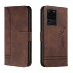 For Samsung Galaxy S20 Ultra Retro Skin Feel Horizontal Flip Soft TPU + PU Leather Case with Holder & Card Slots & Photo Frame(Coffee)