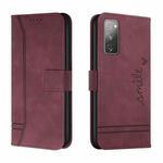 For Samsung Galaxy S20 FE Retro Skin Feel Horizontal Flip Soft TPU + PU Leather Case with Holder & Card Slots & Photo Frame(Wine Red)