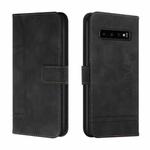 For Samsung Galaxy S10 Retro Skin Feel Horizontal Flip Soft TPU + PU Leather Case with Holder & Card Slots & Photo Frame(Black)
