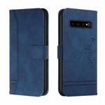 For Samsung Galaxy S10 Retro Skin Feel Horizontal Flip Soft TPU + PU Leather Case with Holder & Card Slots & Photo Frame(Blue)