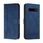 For Samsung Galaxy S10+ Retro Skin Feel Horizontal Flip Soft TPU + PU Leather Case with Holder & Card Slots & Photo Frame(Blue)