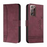For Samsung Galaxy Note20 Ultra Retro Skin Feel Horizontal Flip Soft TPU + PU Leather Case with Holder & Card Slots & Photo Frame(Wine Red)