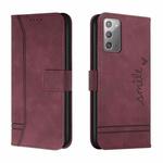 For Samsung Galaxy Note20 Retro Skin Feel Horizontal Flip Soft TPU + PU Leather Case with Holder & Card Slots & Photo Frame(Wine Red)