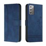 For Samsung Galaxy Note20 Retro Skin Feel Horizontal Flip Soft TPU + PU Leather Case with Holder & Card Slots & Photo Frame(Blue)