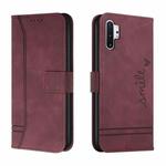 For Samsung Galaxy Note10+ Retro Skin Feel Horizontal Flip Soft TPU + PU Leather Case with Holder & Card Slots & Photo Frame(Wine Red)