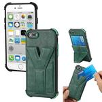 Y Style Multifunction Card Stand Back Cover PU + TPU + PC Magnetic Shockproof Case For iPhone SE 2022 / SE 2020 / 7 / 8(Green)
