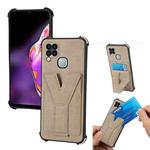 For Infinix Hot 10 Y Style Multifunction Card Stand Back Cover PU + TPU + PC Magnetic Shockproof Case(Khaki)
