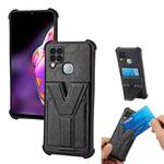 For Infinix Hot 10T Y Style Multifunction Card Stand Back Cover PU + TPU + PC Magnetic Shockproof Case(Black)