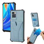 For Infinix Note 8 Y Style Multifunction Card Stand Back Cover PU + TPU + PC Magnetic Shockproof Case(Light Blue)