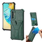 For Tecno Camon 17P Y Style Multifunction Card Stand Back Cover PU + TPU + PC Magnetic Shockproof Case(Green)