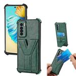 For Tecno Camon 17 Pro Y Style Multifunction Card Stand Back Cover PU + TPU + PC Magnetic Shockproof Case(Green)