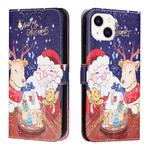 Silk Texture Christmas Painted Pattern Horizontal Flip Leather Case with Holder & Card Slots & Wallet & Photo Frame For iPhone 13 mini(Music Santa Claus)