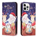 Silk Texture Christmas Painted Pattern Horizontal Flip Leather Case with Holder & Card Slots & Wallet & Photo Frame For iPhone 13 Pro Max(Music Santa Claus)