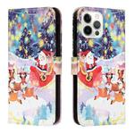 Silk Texture Christmas Painted Pattern Horizontal Flip Leather Case with Holder & Card Slots & Wallet & Photo Frame For iPhone 13 Pro Max(Gifts Santa Claus)