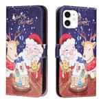 Silk Texture Christmas Painted Pattern Horizontal Flip Leather Case with Holder & Card Slots & Wallet & Photo Frame For iPhone 12 mini(Music Santa Claus)