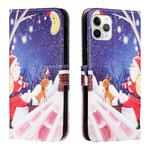 Silk Texture Christmas Painted Pattern Horizontal Flip Leather Case with Holder & Card Slots & Wallet & Photo Frame For iPhone 11 Pro(Moon Santa Claus)