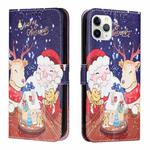 Silk Texture Christmas Painted Pattern Horizontal Flip Leather Case with Holder & Card Slots & Wallet & Photo Frame For iPhone 11 Pro Max(Music Santa Claus)