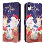 Silk Texture Christmas Painted Pattern Horizontal Flip Leather Case with Holder & Card Slots & Wallet & Photo Frame For iPhone XR(Music Santa Claus)