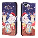 Silk Texture Christmas Painted Pattern Horizontal Flip Leather Case with Holder & Card Slots & Wallet & Photo Frame For iPhone 7 Plus / 8 Plus / 6s Plus / 6 Plus(Music Santa Claus)