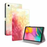 For Samsung Galaxy Tab A 10.1 2019 T515 / T510 Voltage Watercolor Pattern Skin Feel Magnetic Horizontal Flip PU Leather Case with Holder & Card Slots & Photo Frame(Spring Cherry)