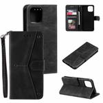 For iPhone 13 Pro Stitching Calf Texture Horizontal Flip Leather Case with Holder & Card Slots & Wallet (Black)
