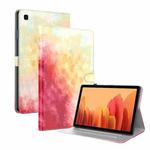 For Samsung Galaxy Tab A7 10.4 2020 T500 / T505 Voltage Watercolor Pattern Skin Feel Magnetic Horizontal Flip PU Leather Case with Holder & Card Slots & Photo Frame & Sleep / Wake-up Function(Spring Cherry)