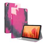 For Samsung Galaxy Tab A7 10.4 2020 T500 / T505 Voltage Watercolor Pattern Skin Feel Magnetic Horizontal Flip PU Leather Case with Holder & Card Slots & Photo Frame & Sleep / Wake-up Function(Berry)