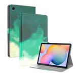 For Samsung Galaxy Tab S6 Lite 10.4 inch P610 / P615 Voltage Watercolor Pattern Skin Feel Magnetic Horizontal Flip PU Leather Case with Holder & Card Slots & Photo Frame & Sleep / Wake-up Function(Cyan Green)