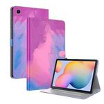 For Samsung Galaxy Tab S6 Lite 10.4 inch P610 / P615 Voltage Watercolor Pattern Skin Feel Magnetic Horizontal Flip PU Leather Case with Holder & Card Slots & Photo Frame & Sleep / Wake-up Function(Purple Red)