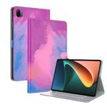For Xiaomi Mi Pad 5 / 5 Pro Voltage Watercolor Pattern Skin Feel Magnetic Horizontal Flip PU Leather Case with Holder & Card Slots & Photo Frame & Sleep / Wake-up Function(Purple Red)