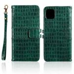 For iPhone 13 Regular Crocodile Texture Horizontal Flip Leather Case with Holder & Card Slots & Wallet & Photo Frame & Lanyard(Green)