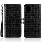 For iPhone 13 Pro Regular Crocodile Texture Horizontal Flip Leather Case with Holder & Card Slots & Wallet & Photo Frame & Lanyard (Black)