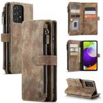 For Samsung Galaxy A52 5G / 4G CaseMe-C30 PU + TPU Multifunctional Horizontal Flip Leather Case with Holder & Card Slot & Wallet & Zipper Pocket(Brown)