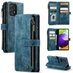 For Samsung Galaxy A52 5G / 4G CaseMe-C30 PU + TPU Multifunctional Horizontal Flip Leather Case with Holder & Card Slot & Wallet & Zipper Pocket(Blue)