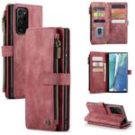 For Samsung Galaxy Note20 Ultra CaseMe-C30 PU + TPU Multifunctional Horizontal Flip Leather Case with Holder & Card Slot & Wallet & Zipper Pocket(Red)