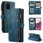 For Samsung Galaxy S20 5G CaseMe-C30 PU + TPU Multifunctional Horizontal Flip Leather Case with Holder & Card Slot & Wallet & Zipper Pocket(Blue)