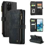 For Samsung Galaxy S20+ 5G CaseMe-C30 PU + TPU Multifunctional Horizontal Flip Leather Case with Holder & Card Slot & Wallet & Zipper Pocket(Black)