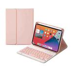 HK006 Square Keys Detachable Bluetooth Keyboard Leather Tablet Case with Holder for iPad mini 6(Pink)