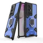 For vivo X70 Pro+ Space PC+TPU Shockproof Case with Ring Holder(Blue)