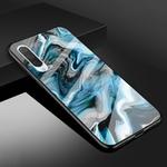 For Xiaomi Mi CC9 Marble Glass Protective Case(Ink Blue)