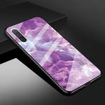 For Xiaomi Mi CC9e Marble Glass Protective Case(Purple)