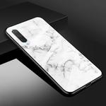 For Xiaomi Mi CC9e Marble Glass Protective Case(White)